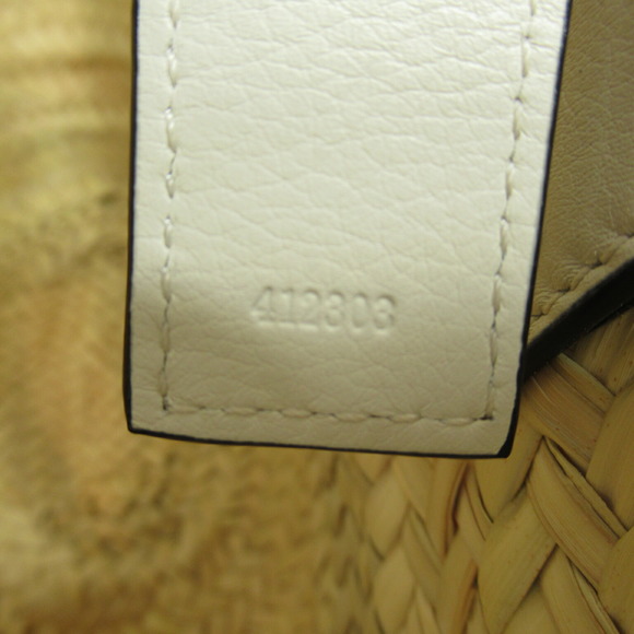 Loewe Natural Shoulder Palm Leaf Bag Basket White Calf - Picture 7 of 9